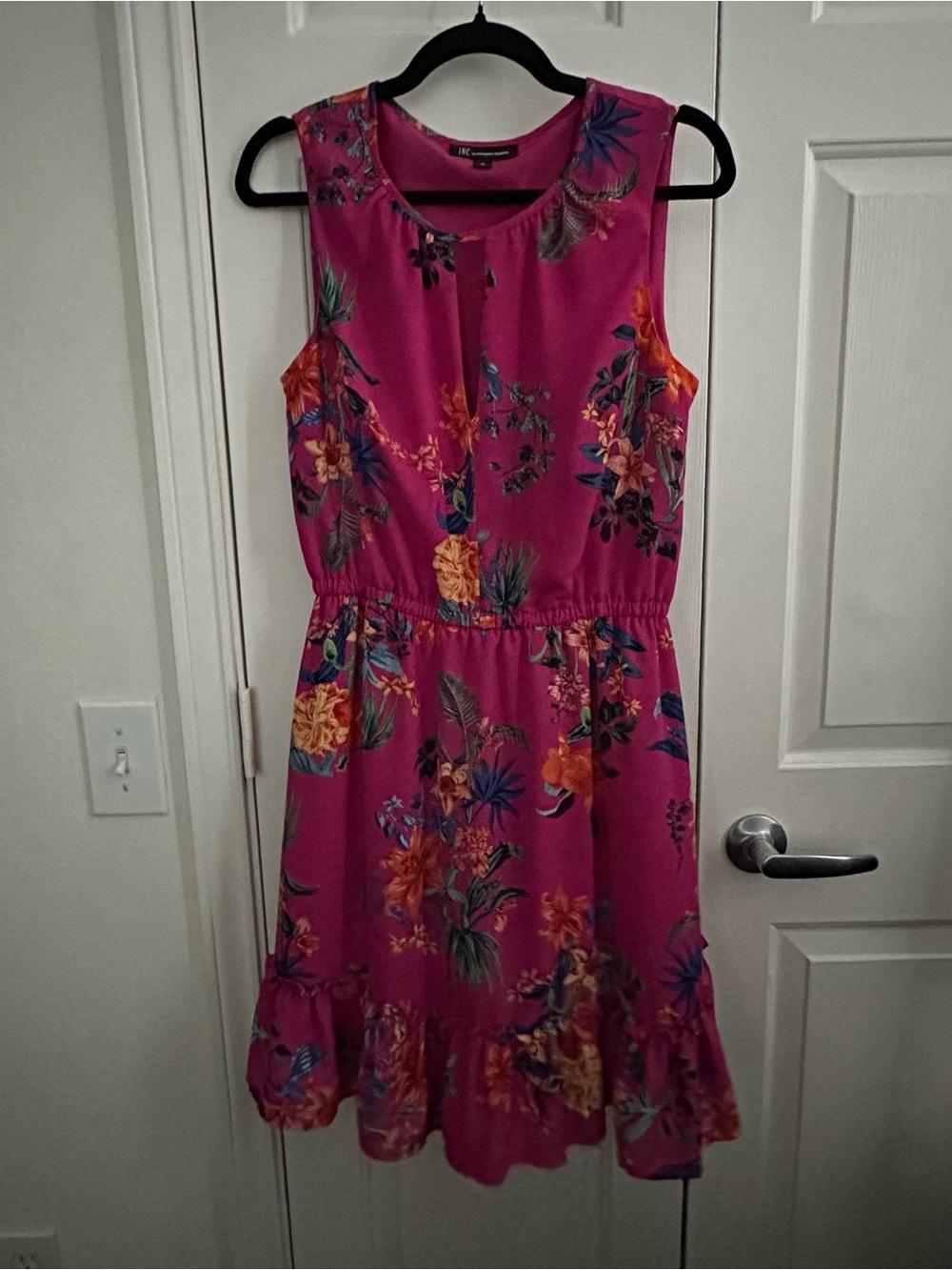INC International Concepts Fuchsia Floral Sleeveless Mini Dress